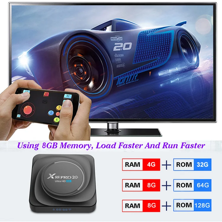 Best Selling X88 Pro 20 rk3566 Quad Core smart tv box 2.4G/5.8G Dual WIFI 8K HD Android tv box x88 pro 20