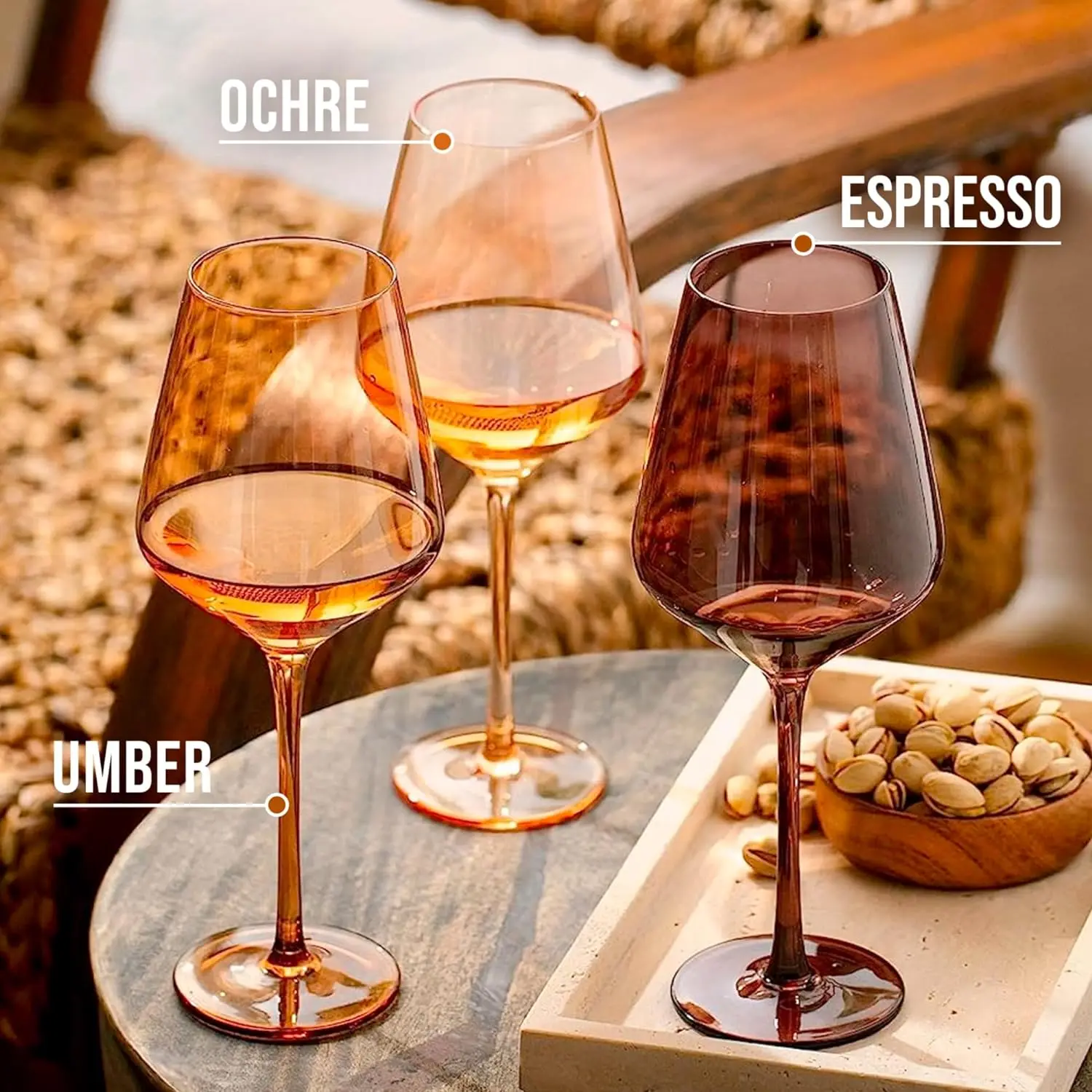 Top Seller 2024 Colored Wine Glass Set of 6 Elegant Colored Glass Stemmed Wine Glass Set of 6 Multi-colored Wine Glasses