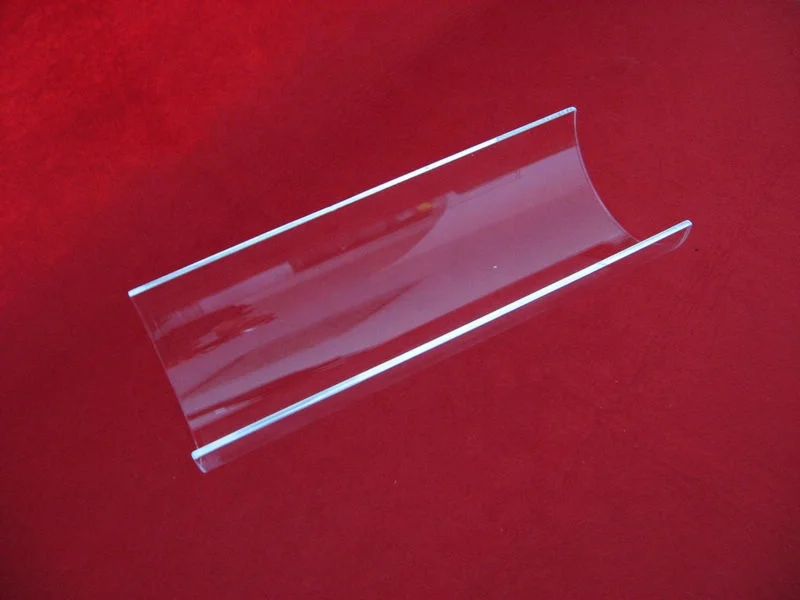 various sizes customized transparent quartz glass half tube