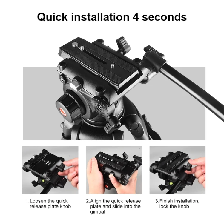  Factory Wholesale PULUZ Professional Heavy Duty Video Camcorder Aluminum Alloy
