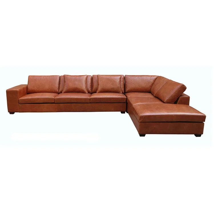 Modern Genuine Leather Corner Sofa Set Living Room Furniture Italian Sectional Leather Sofa Bed