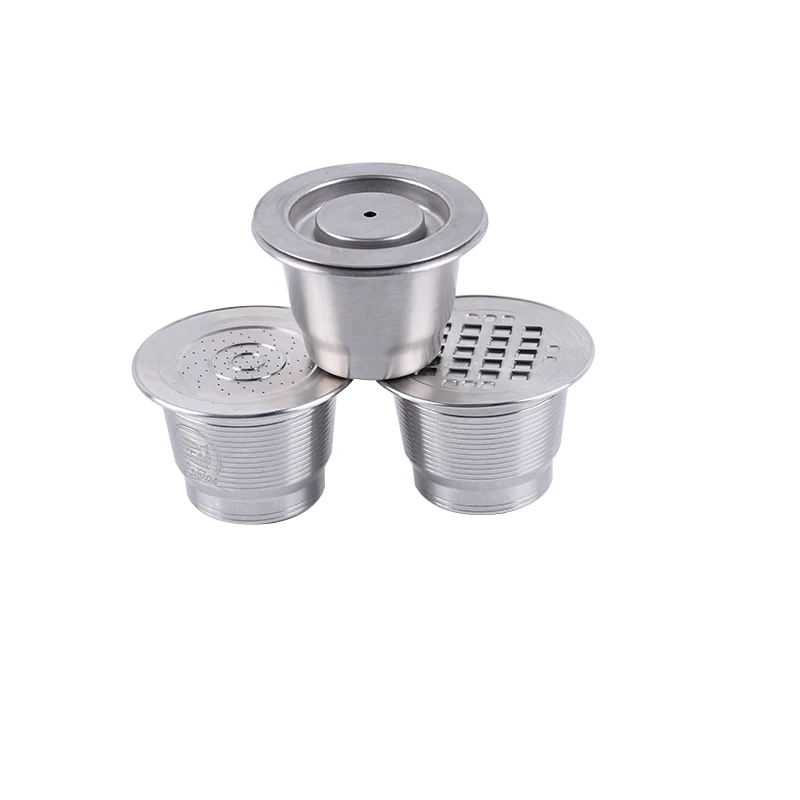 Stainless Steel Reusable Nespresso Empty Coffee Capsule Set With Lids