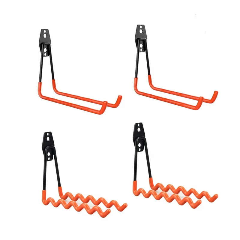Steel Garage Storage Utility Double Hooks Organizer Heavy Duty Wall Mount Tool Holder for Organizing Power Tools Ladders