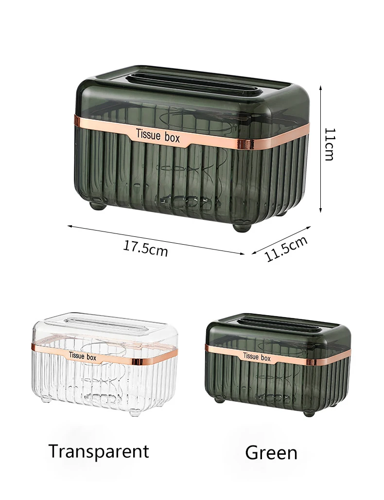 Household Tissue Storage Box for Home Desktop Dust-Proof Tissue Box Holder Plastic Multifunctional Paper Towel Dispenser