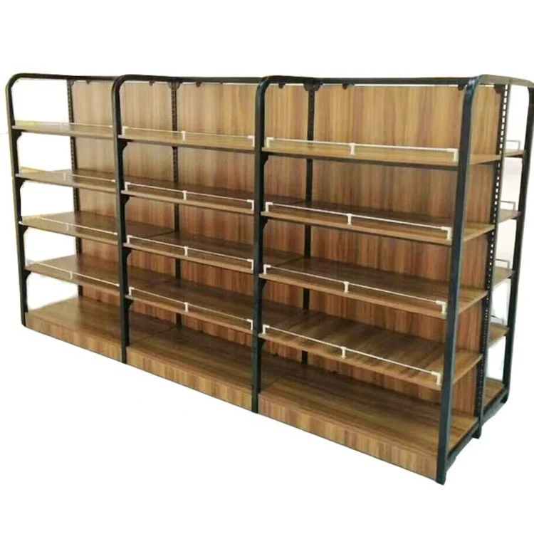 Современная дешевая и популярная витрина для розничного магазина деревянная настенная подвесная мебель полка гондолы супермаркета