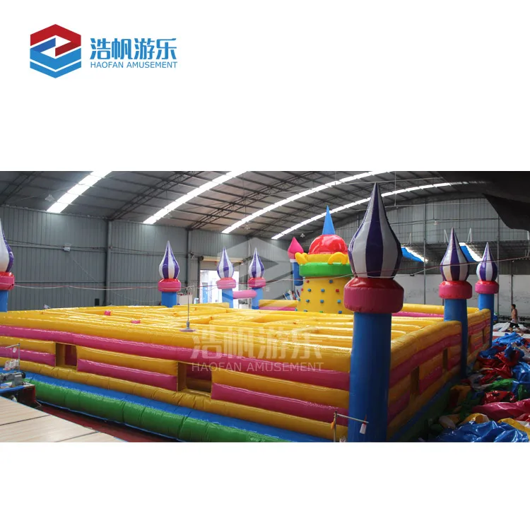 Outdoor Rental Funny Climbing Wall Sports Game Labyrinth Inflatable Maze For Kids