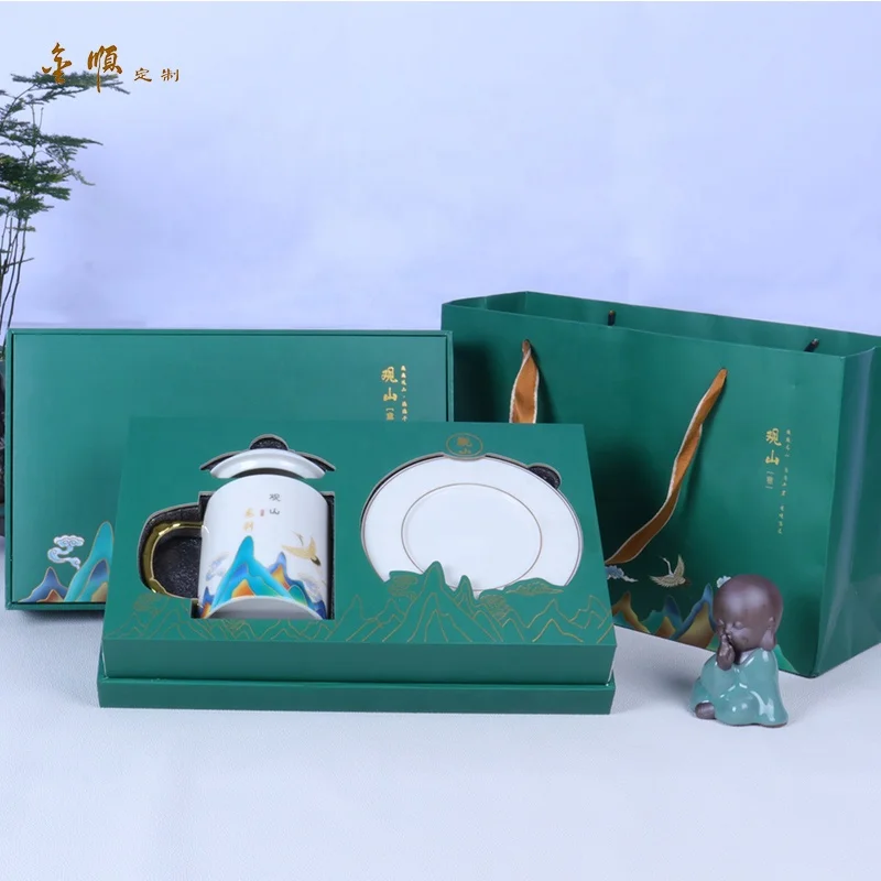 Light Luxury Coffee Mug Set Package Gift Kits Box And Bag Ceramic Coffee Cups Packaging Gift Box With Insert
