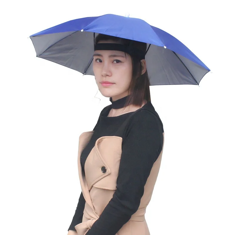 Anti Wind Customized Umbrella Hat Beach Fishing Head Hat Umbrella With Uv Sun Protection