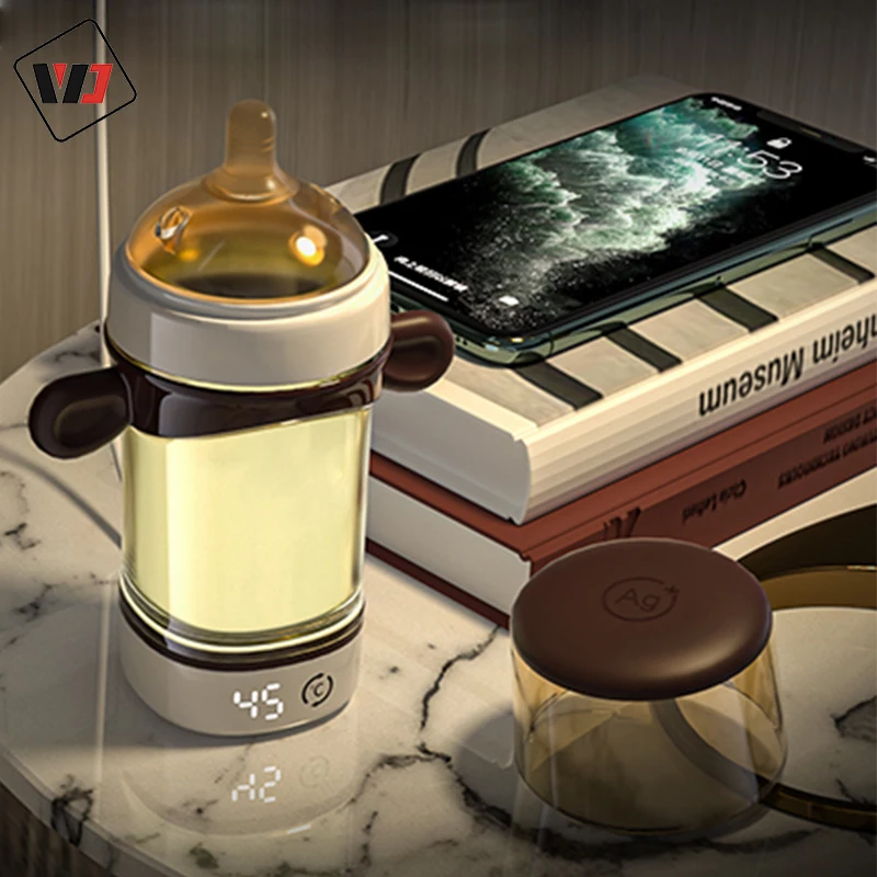 Redesign  automatic portable  wireless baby bottle warmer  adjustable temp USB  travel home Breast milk design smart baby bottle