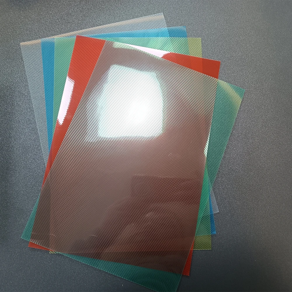 Factory Wholesale A4 A3 Matt PP Book Binding Cover 200-500 Micron Bright Office Brand Diagonal Transparent Colorful