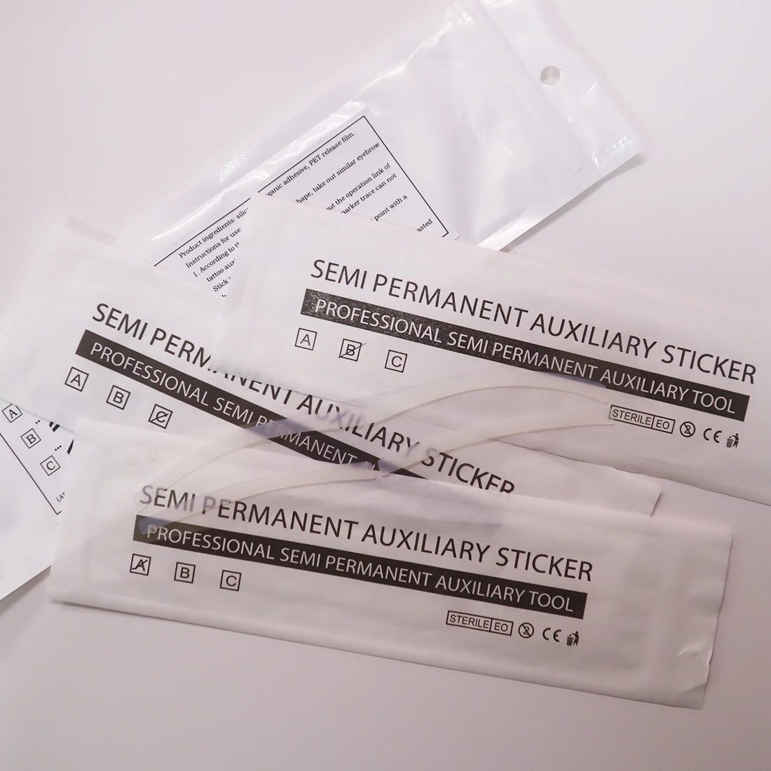 Oem Disposable Silicone Template Tape Airbrush Guide Eyebrow Auxiliary Shaping Stencil Kit Pmu Tattoo Eyebrow Sticker