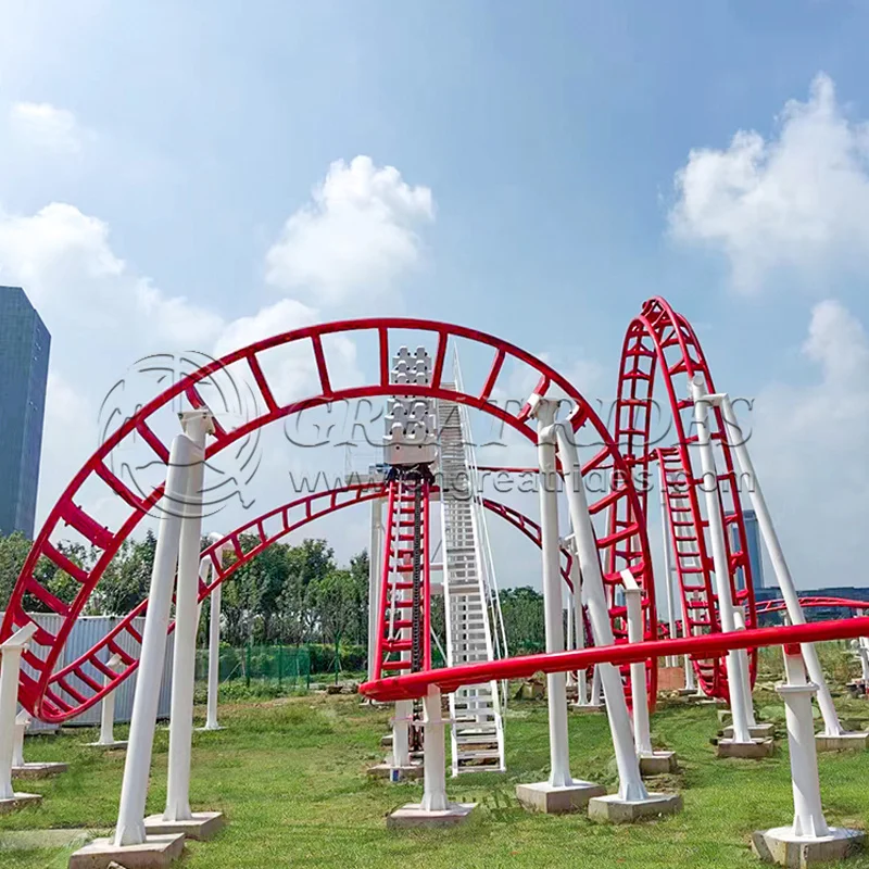 Extreme Amusement Park Equipment Adventure Games 12 Passengers Rail Roller Coaster For Kids And Adults