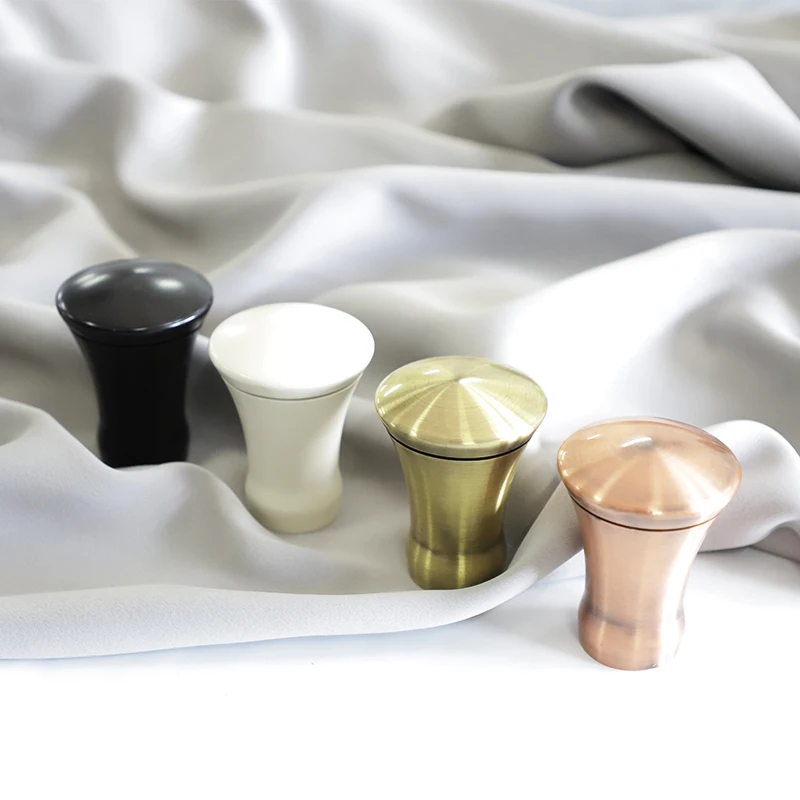 Fashion Curtain Single or Double Rod with Black Finial Customized Length Aluminum Material Curtain Rod Sets