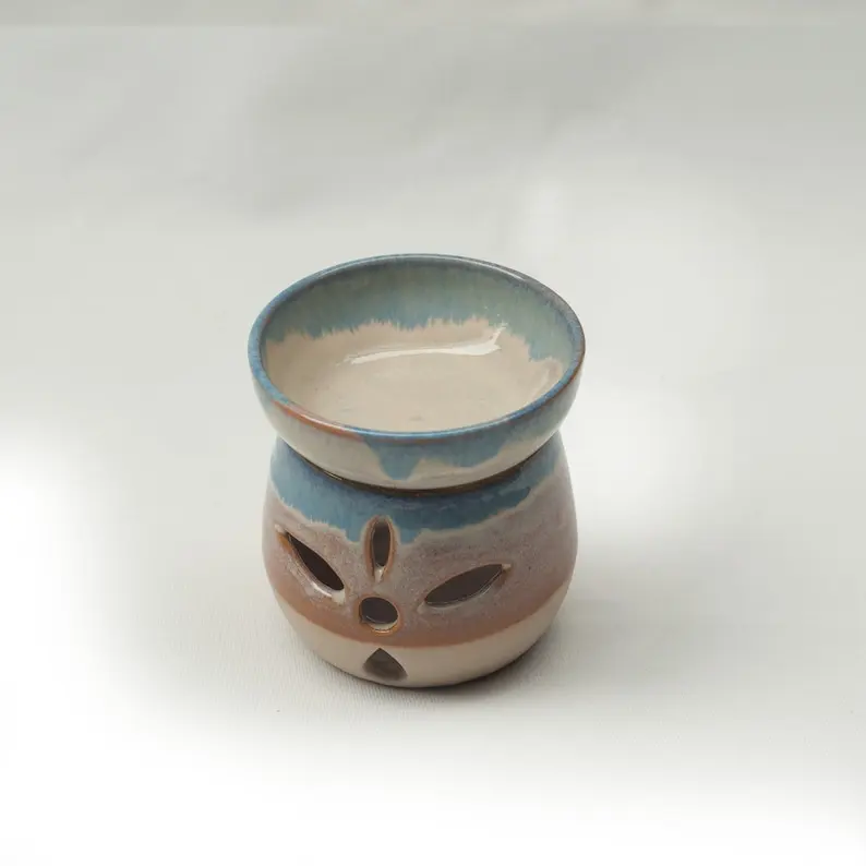 UOBOBO Tea Pot Ceramic Oil Burner Tea Light Lamp Oil Burner Aromatherapy  Wax Melt Oil Burner