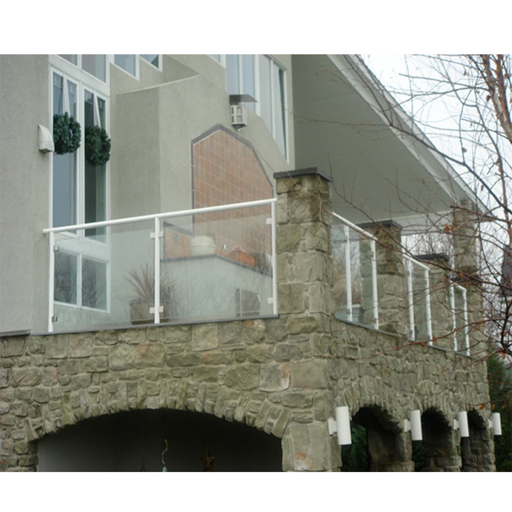 Anti-Hurricane Front Porch Balcony Decking 316 Stainless Steel Post Frameless Glass Railings