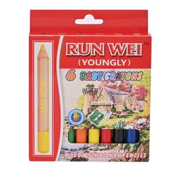 Ins Hot Product School Supplies Coloring Non-Toxic 6 Colors Crayons With Sharpener