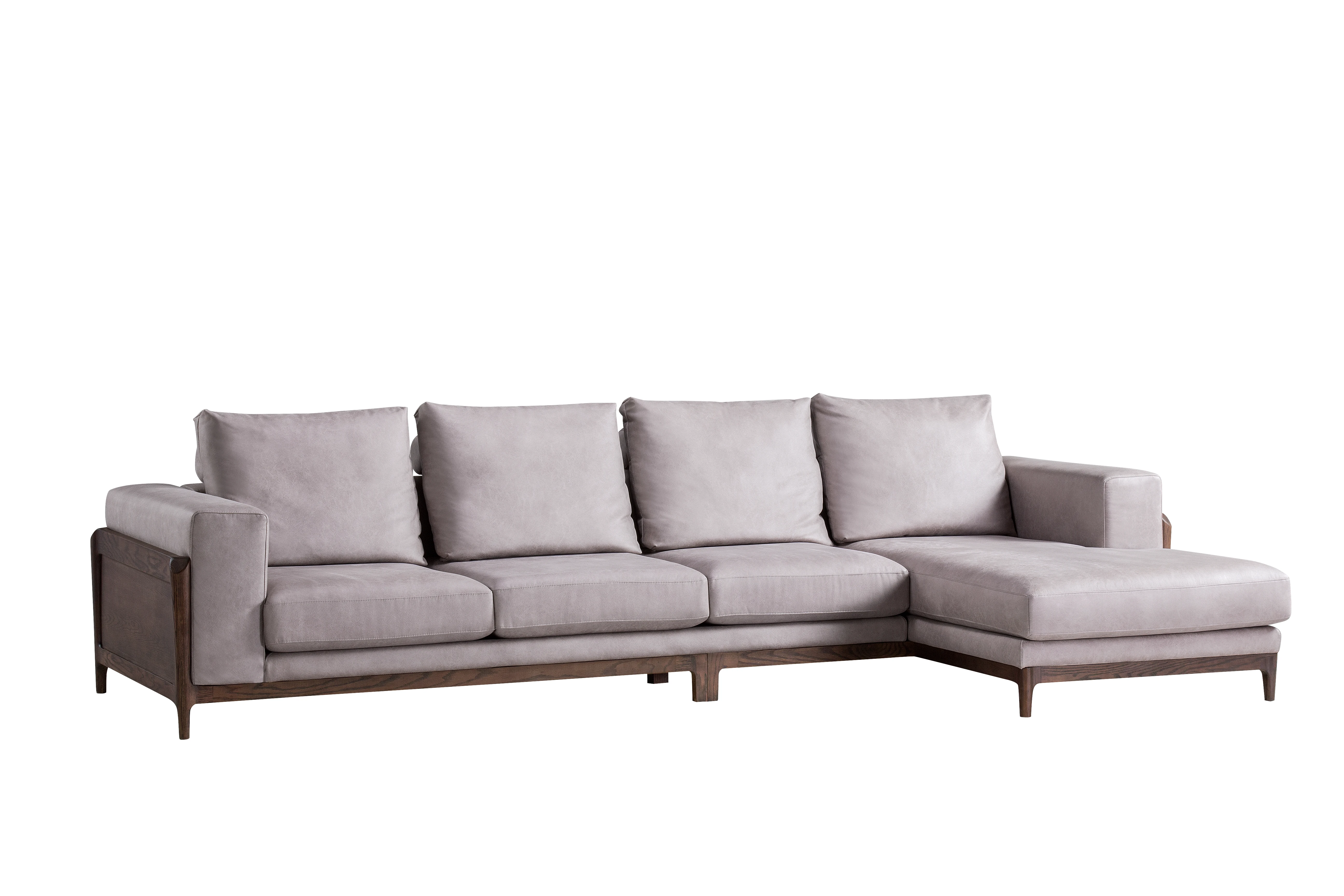 Huahe HK16031 Living Room Furniture Set ISOLA Simple Modern Italian Solid Wood Corner Sofa & Concubine Bed Durable Stylish Sofas