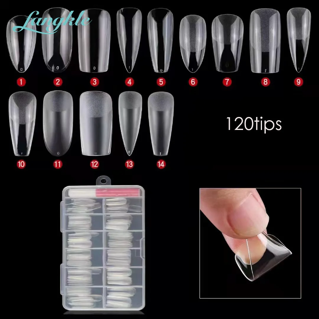 Wholesale Nail Tips 12sizes 500tips Soft Gel Nail Tips without White Trace
