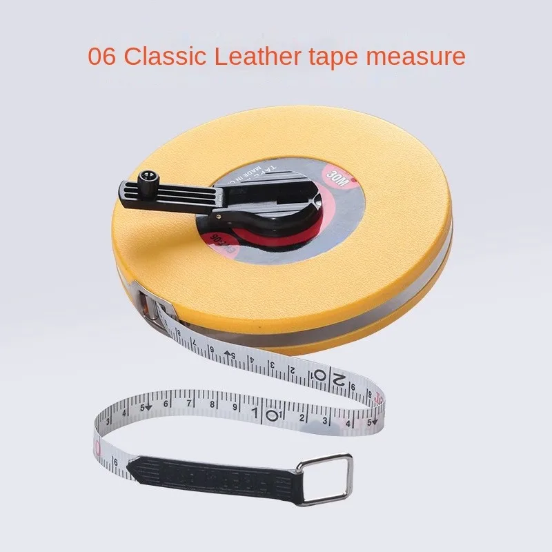 Glass  Fiber Ruler Construction Site Durable Tape Soft Ruler 10m 20m 30m 50m Rubber Coated Disc Tape Measure