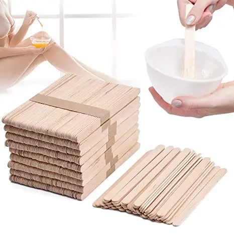 Wax Applicator Sticks  Large Popsicle Sticks Wooden Craft Eyebrow Waxing Sticks Salon Wax Spatula for Hair Removal