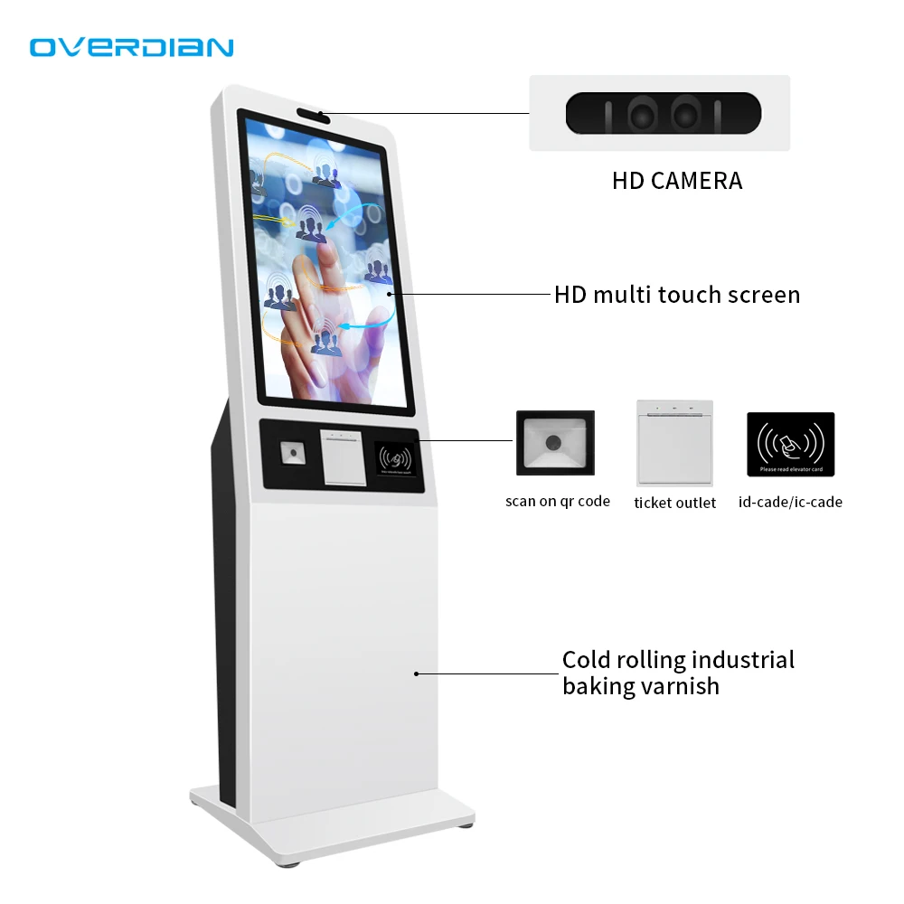 Floor stand 32 Inch ticket vending payment machine touch screen fast food self service ordering kiosk self checkout kiosk