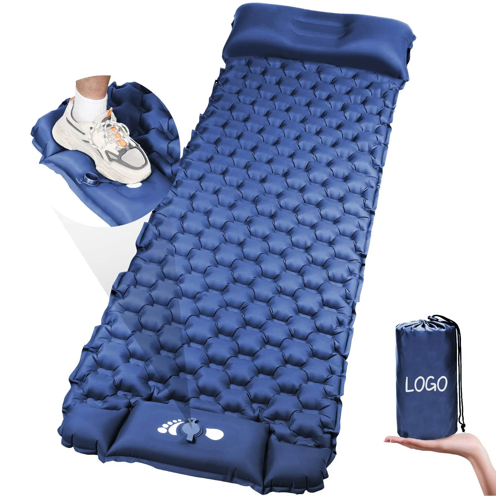 Sleeping Pad Ultralight Inflatable Sleeping Pad for Camping Built-in Pump  Hiking Compact & Lightweight Air Mattress