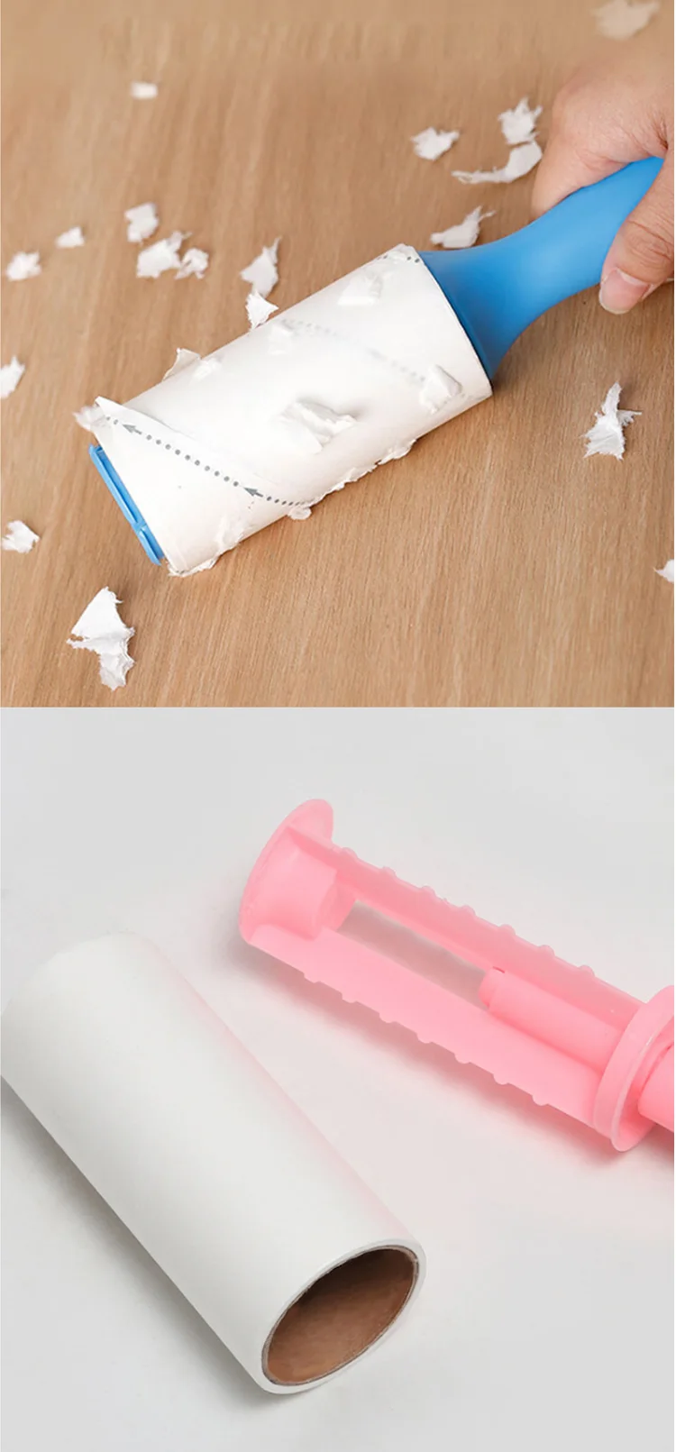 Wholesale Reusable Lint Roller Sticky Pet Hairt Remover 60 Sheets Lint Roller Refills for Clothes
