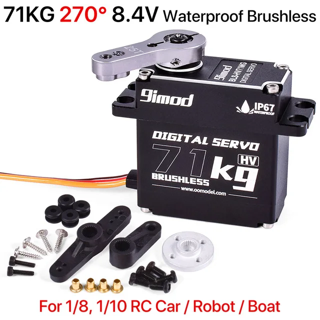9imod 9i BLS-HV71MG 71KG 180 Degree 270 Degree 360 Degree IP67 Waterproof Digital Brushless Servo for 1:8 1:10 Rc Model