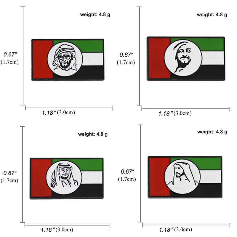 Uae Flag Dubai Flag magnetic brooches Tourist souvenirs Cartoon character clothing Badge accessories