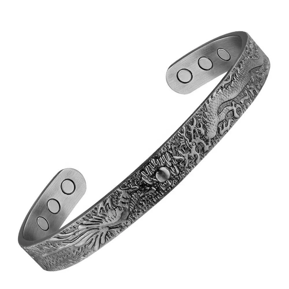 BioMagnetic Jewelry 6pcs magnets Balance Sleep Silver Pure Magnetic Copper Bangle Bracelets