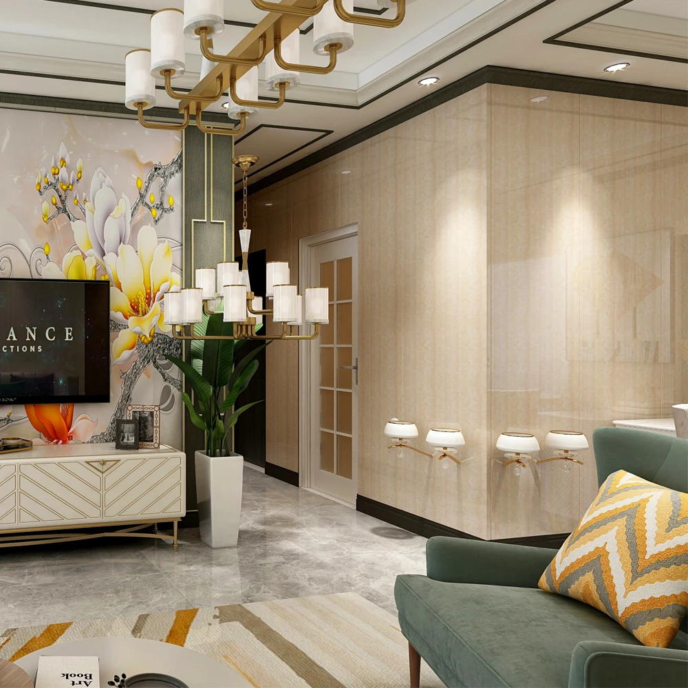 
High quality fire water proof wpc wall panel interior siding waterproof wall panels glossy marble color 