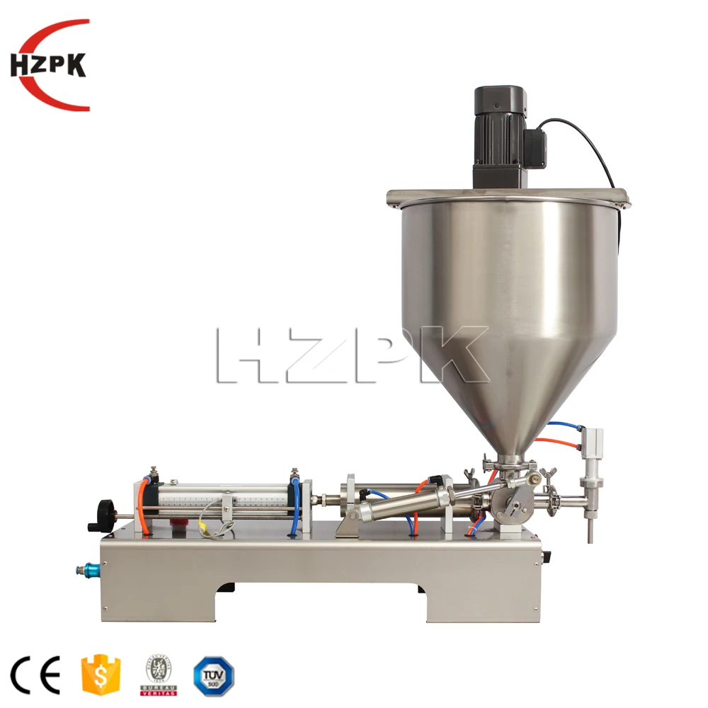 HZPK semi automatic chili sauce peanut butter olive oil cream jars lubricant bottle paste filling machines
