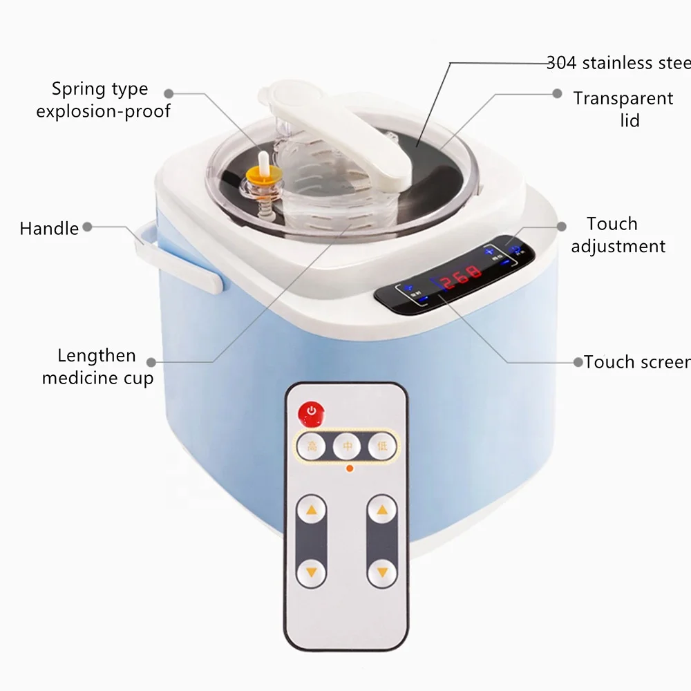 Sauna Steamer Portable Pot 2 Liters, Stainless Steel Steam Generator with Remote Control SPA Fumigation Machine