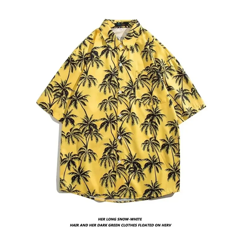 2024 Wholesale Summer Short sleeved of multiple styles of beautiful Hawaiian short sleeved vintage flower shirts for men