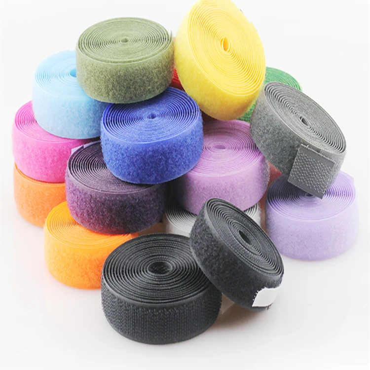 Various sizes and colors Top Quality Fastener Black Hook Loop Strap Adhesive Hook And Loop Tape Hot