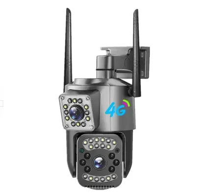 V380 Pro Wireless Outdoor Home Security Camera Dual Lens 4MP HD Surveillance 4G Bullet PTZ CCTV Camera