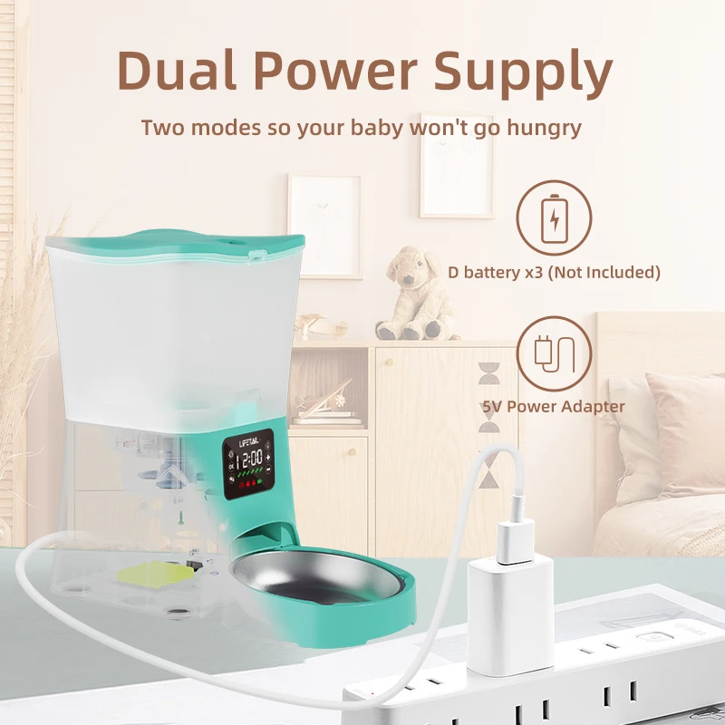 Lifetail newest Smart 3L Capacity Voice Recorder Programmable Dog Food Dispenser Automatic Pet Feeder for Dog Cat