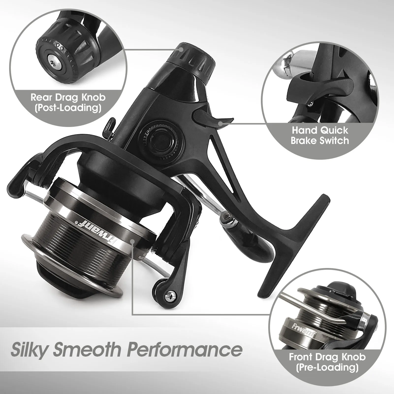 Frwanf De Pesca Fishing Reels Double Loading Spinning Wheel Surfcasting 4000 5000 Fish Tackle Peche Metal Baitcasting Reel