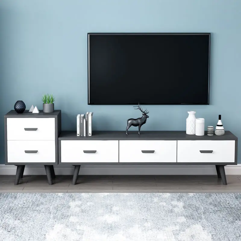 Customized MDF Table Set Modern wholesale cheap TV cabinet storage cabinet with solid wood legs TV stand