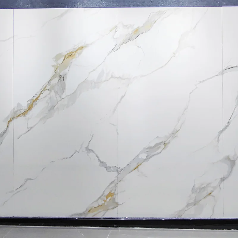 900x1800 Glossy Finished Porcelain Slab Tiles Look Like Marble Sintered Stone White Tile