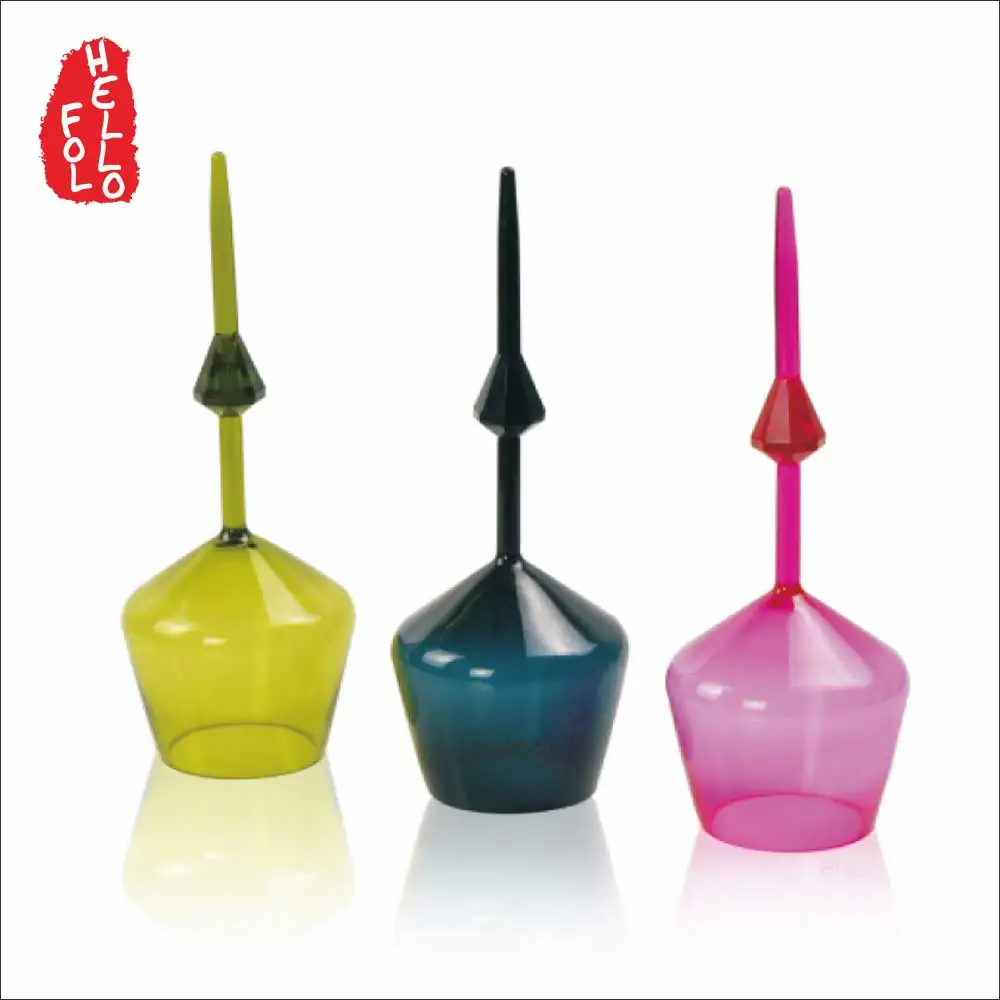 Outdoor 350ml portable beach long stemmed floating plastic wine glass