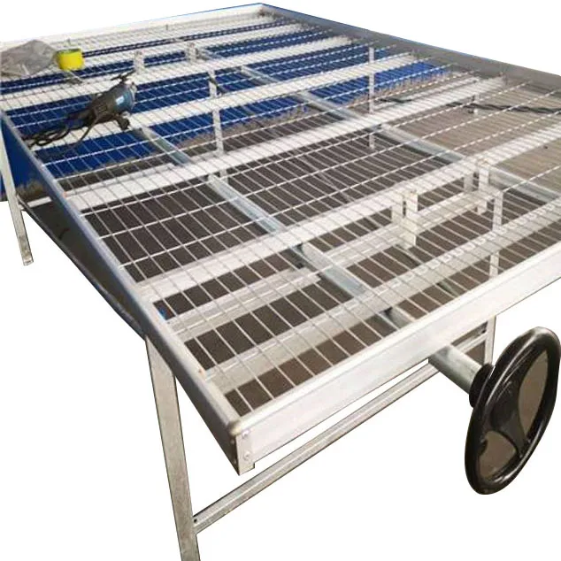 Hot sale Iron greenhouse rolling benches removable seedbed wire mesh galvanized  rolling bench for seedling