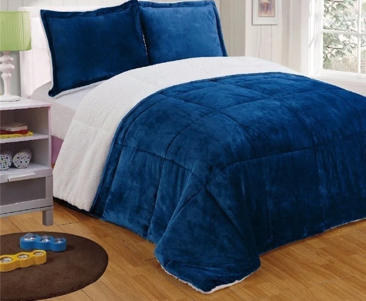 New quilting fabric 100% cotton quilt duvet comforter bedding set flannel wool comforter