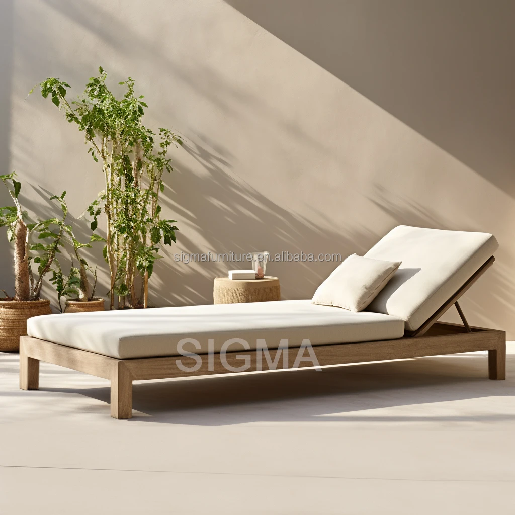 Best quality all weather furniture garden set chaise lounge teak sun bed poolside beach folding chair