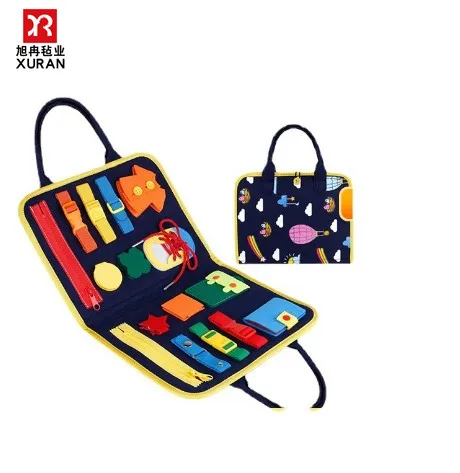 Montessori Early Educational Travel Basic Skills Activity Toy Felt board Felt Busy