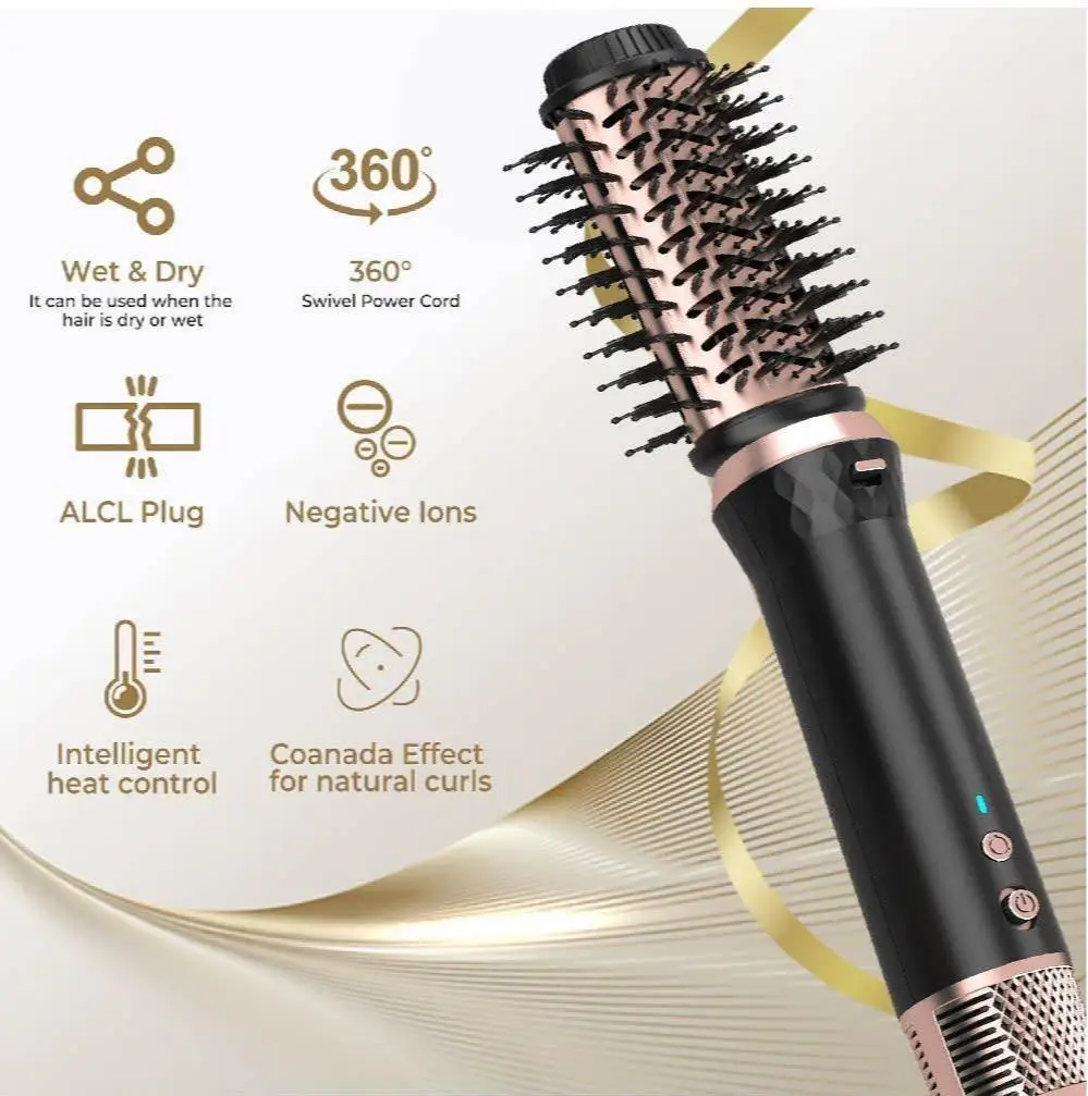Hot sale Negative Ion High speed BLDC motor hot air brush air wrap Hair Straightener dryer curler smoothing 6 in 1