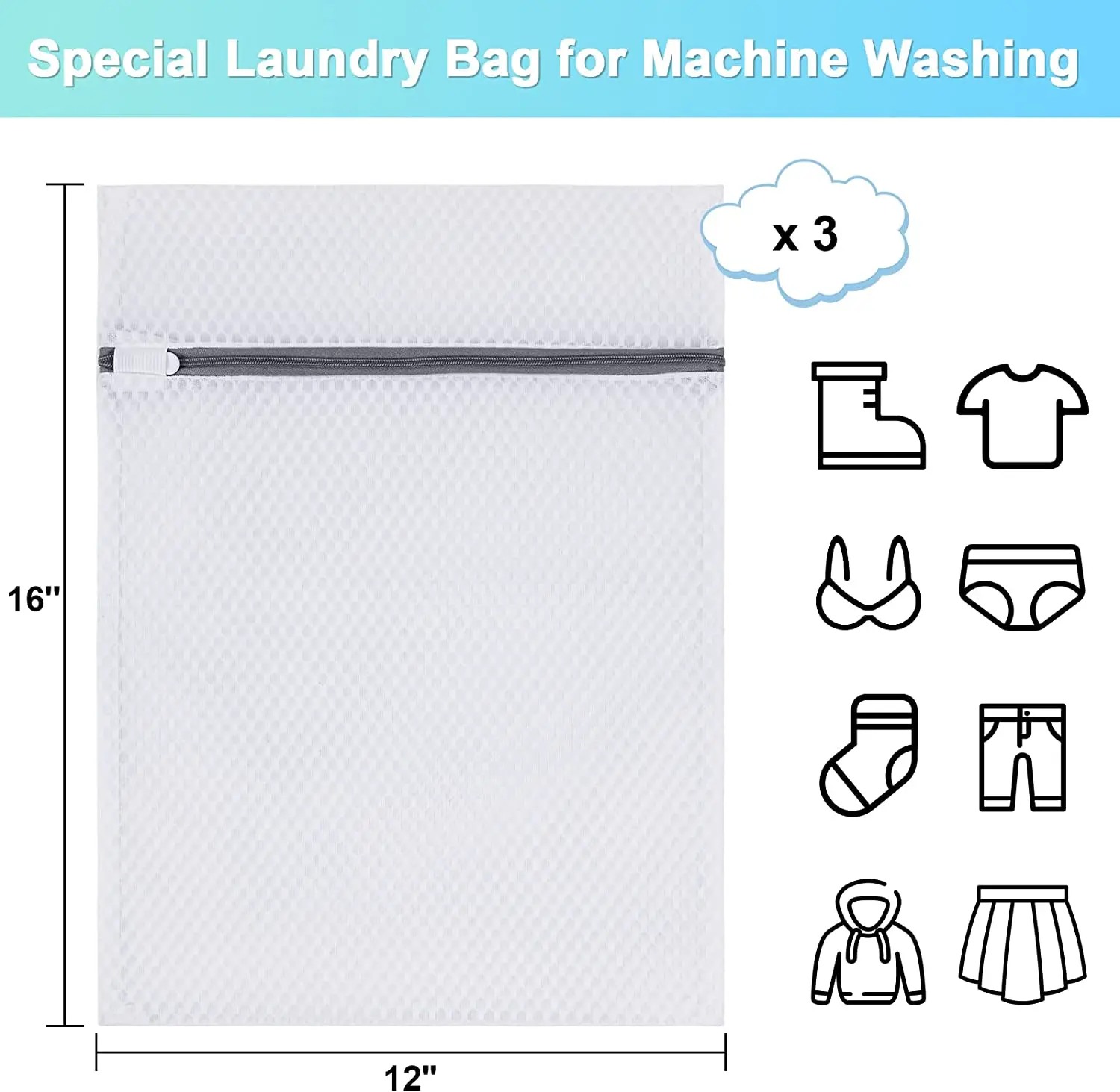 Custom Mesh Laundry Bags With Zipper Laundry Bag For Clothes Socks Sweaters Shoes Reusable Dirty Clothes Laundry Bags