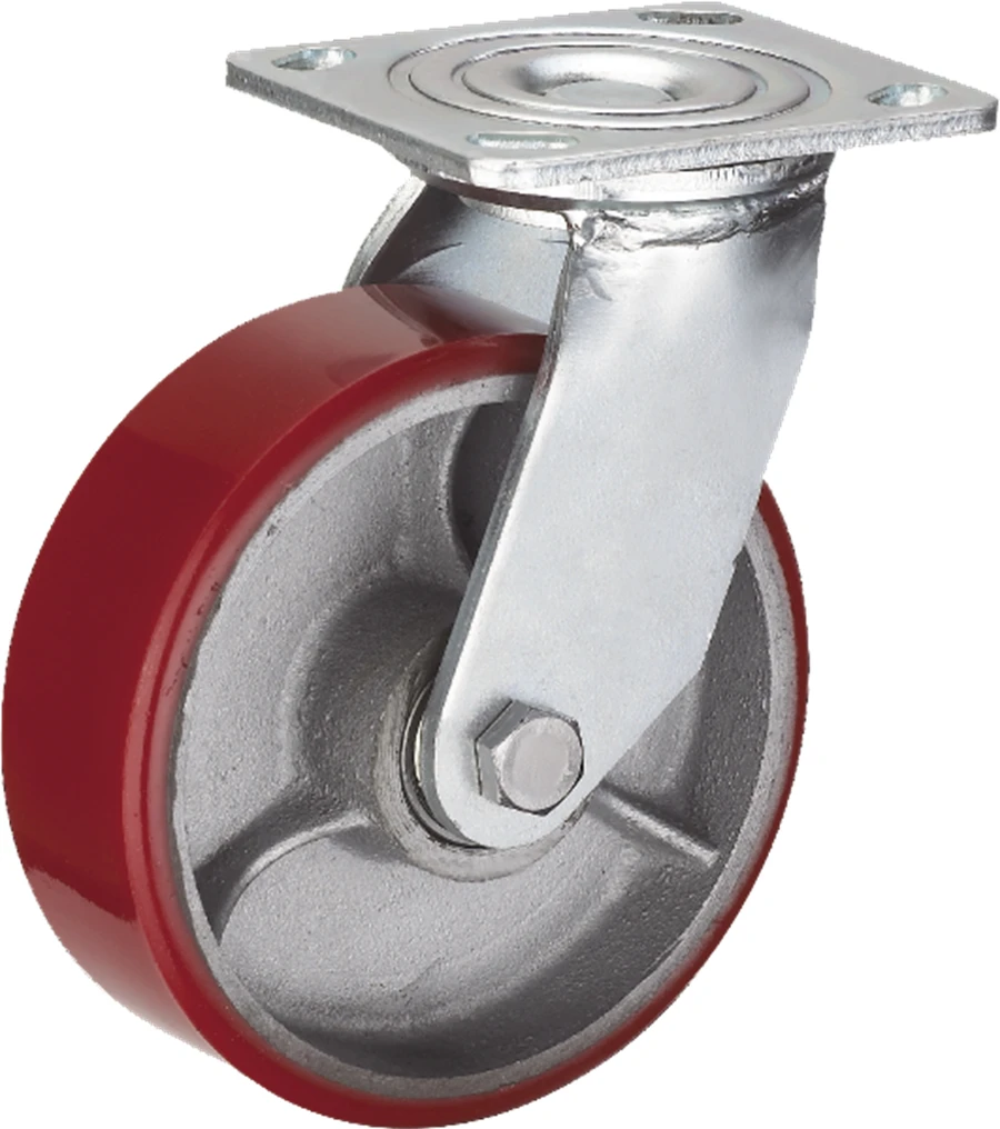 5Inch/6Inch/8Inch  Dual Brake/Rigid/Fixed Heavy Duty Caster With PU Wheel