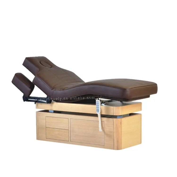 Luxury Beauty Facial Electric Bed For Spa High Quality Manufacturer Wood Base Electric Beauty Bed Facial SPA Massage Bed