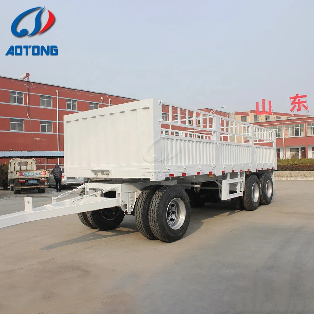 Full farm trailer/ China Factory Good Quality 2/3 Axle Dump Draw Bar Trailer Full Trailer